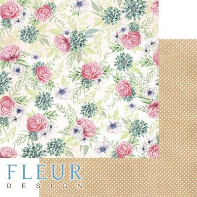 Набор бумаги "Дыхание весны" 30,5 х 30,5 см, 12 двусторонних листов, Fleur Design  
