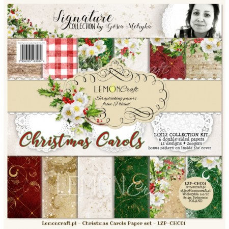 Набор бумаги для скрапбукинга  Christmas Carols, 6 двусторонних листов, 30,5 х 30,5 см, плотность 200 г/м2, ТМ Lemoncraft   , купить - БлагоЛис